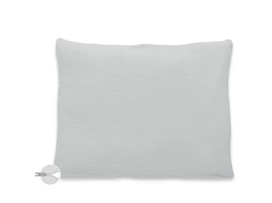 MimiNu, poduszka z poszewką na suwak, muślin, szary, 40-30 cm