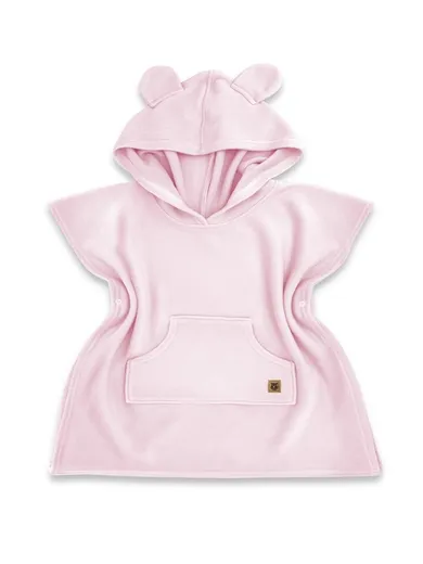 MimiNu, ponczo kąpielowe, bambus, róż, 1-4 lata, rozmiar S, 49-51 cm