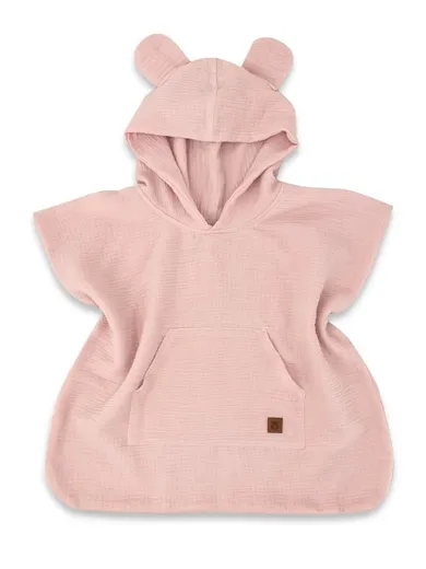 MimiNu, ponczo plażowe, szybkoschnące, rozmiar 4-7, muślin, pudrowy róż