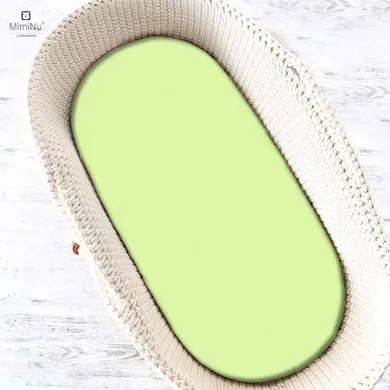 MimiNu, prześcieradło do kołyski, frotte, zielone, 40-90 cm