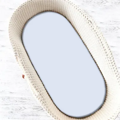 MimiNu, prześcieradło do kołyski, jersey, błękit, 40-90 cm