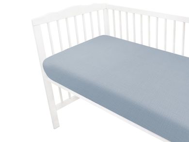 MimiNu, prześcieradło do łóżeczka, muślin, jeans, 120-60 cm