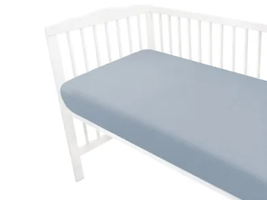 MimiNu, prześcieradło do łóżeczka, muślin, jeans, 140-70 cm