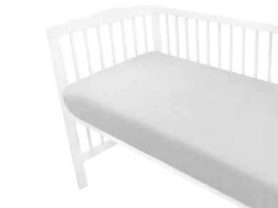 MimiNu, prześcieradło do łóżeczka, muślin, szary, 120-60 cm