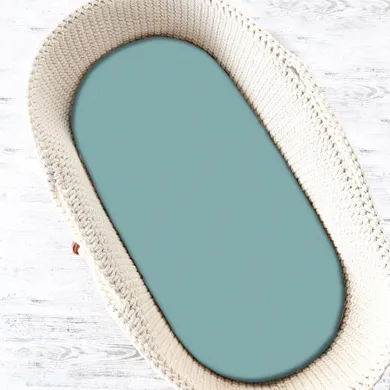 MimiNu, prześcieradło frotte do gondoli, kosza mojżesza, zieleń nepalska, 35-80 cm