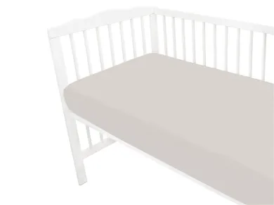 MimiNu, prześcieradło jersey z gumką, beż, 70-140 cm