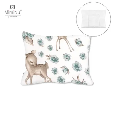 MimiNu, Słodka Sarenka, poduszka z poszewką, mięta, 30-40 cm
