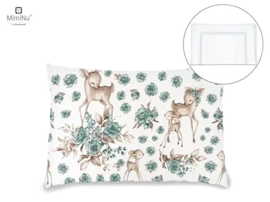 MimiNu, Słodka Sarenka, poduszka z poszewką, mięta, 40-60 cm