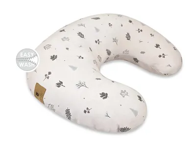 MimiNu, Soft, fasolka, poduszka do karmienia na suwak, listki