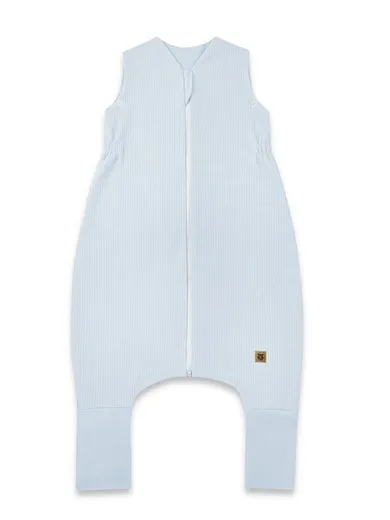 MimiNu, Soft, Flo, śpiworek do spania z nogawkami, prążek, baby blue, TOG 0.5-1, rozmiar S, 1-2.5 l