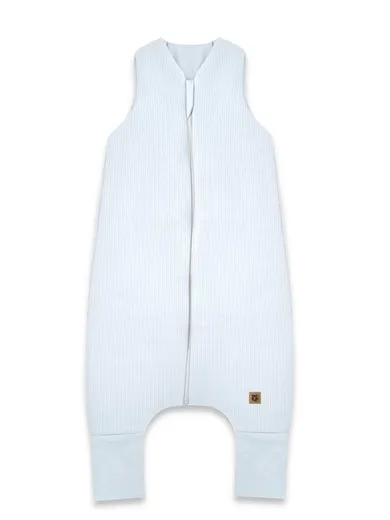 MimiNu, Soft, Flo, śpiworek do spania z nogawkami, prążek, baby blue, TOG 2-2.5, rozmiar M, 2-6 l