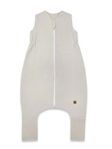 MimiNu, Soft, Flo, śpiworek do spania z nogawkami, prążek, beż, TOG 0.5-1, rozmiar S, 1-2.5 l