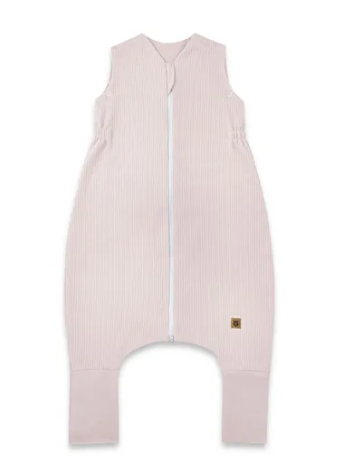 MimiNu, Soft, Flo, śpiworek do spania z nogawkami, prążek, pudrowy róż, TOG 0.5-1, rozmiar S, 1-2.5 l