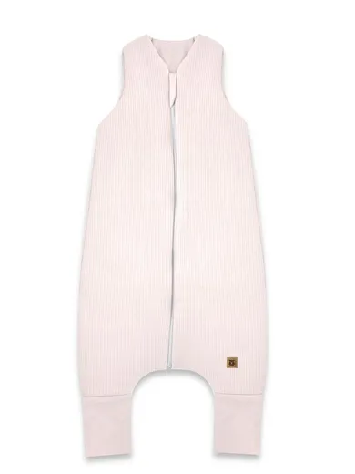 MimiNu, Soft, Flo, śpiworek do spania z nogawkami, prążek, pudrowy róż, TOG 2-2.5, rozmiar M, 2-6 l