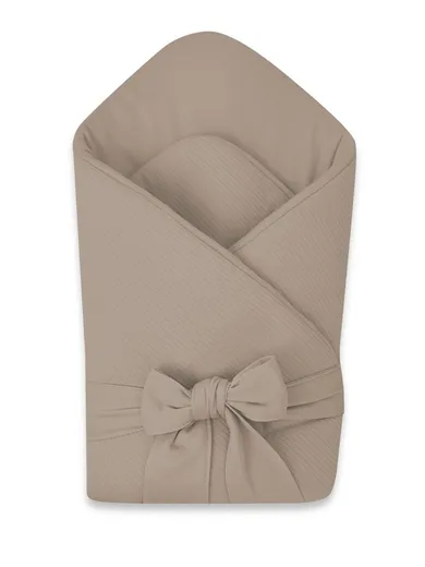 MimiNu, Soft, rożek niemowlęcy, wiązany, mokka, 0-3m