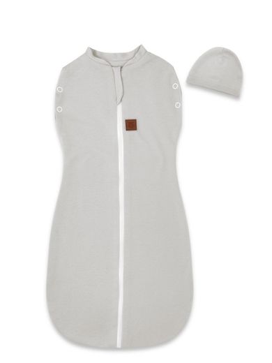 MimiNu, Soft, Teddy, zestaw: śpiworek + czapeczka, szary, TOG 0.5, 0-3 m