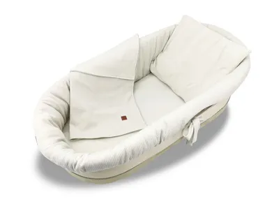 MimiNu, Soft, zestaw: ochraniacz do gondoli i kosza Mojżesza, materac, poduszka, beż, 0-6m