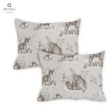 MimiNu, Spokojny Las, poszewka na poduszkę, beż, 30-40 cm, 2 szt.