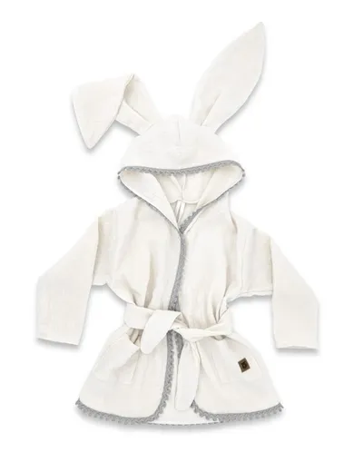 MimiNu, szlafroczek muślinowy, śmietanka, rozmiar 86, 6m-2 l.