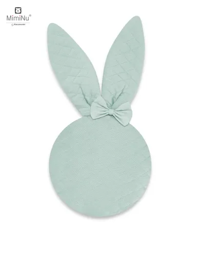 MimiNu, Zajączek, przytulanka do wózka, velvet pikowany, zimna mięta
