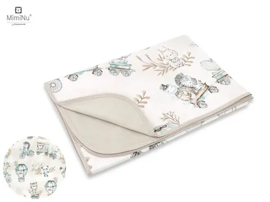 MimiNu, Zoo na Rowerach, kocyk, nugat, beż, 75-100 cm