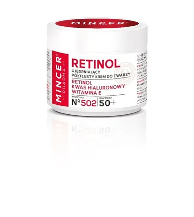 Mincer Pharma, Retinol, krem ujędrniający-półtłusty 50+ nr 502, 50 ml