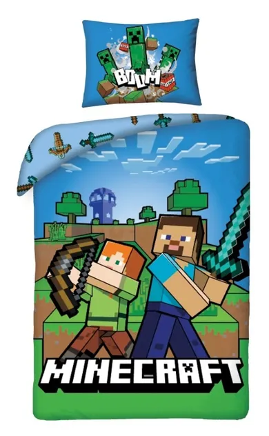 Minecraft, 2-częściowy komplet pościeli, 140-200 cm