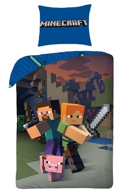 Minecraft, 2-częściowy komplet pościeli, 160-200 cm