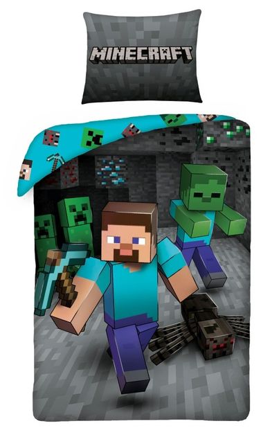 Minecraft, 2-częściowy komplet pościeli, 160-200 cm