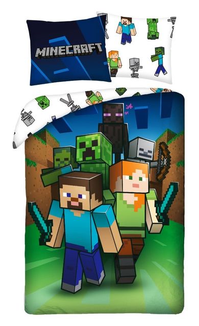 Minecraft, 2-częściowy komplet pościeli, 160-200 cm