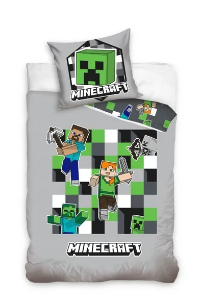 Minecraft, 2-częściowy komplet pościeli bawełnianej, 140-200 cm