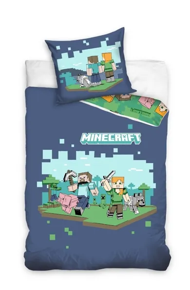 Minecraft, 2-częściowy komplet pościeli bawełnianej, 140-200 cm