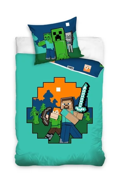 Minecraft, 2-częściowy komplet pościeli bawełnianej, 140-200 cm