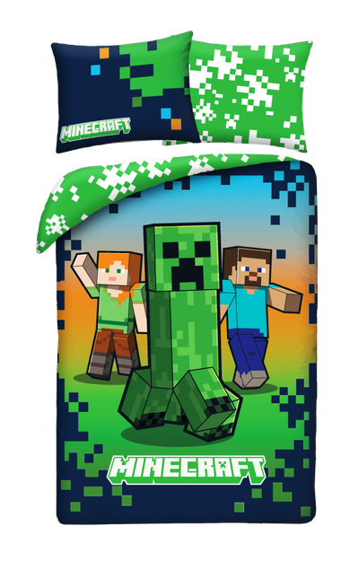 Minecraft, 2-częściowy komplet pościeli z mikrofibry, 140-200 cm