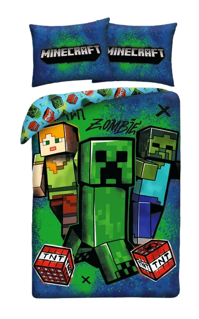 Minecraft, 2-częściowy komplet pościeli z mikrofibry, 140-200 cm