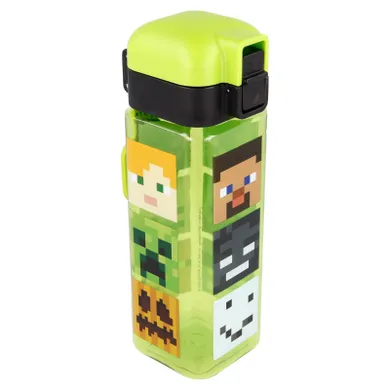 Minecraft, Bidon Square, kwadratowy z zamknięciem na przycisk, 550 ml
