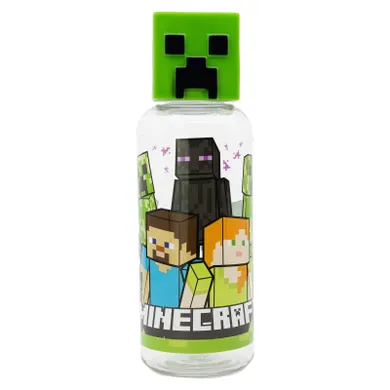 Minecraft, butelka plastikowa 3D ze słomką, 560 ml
