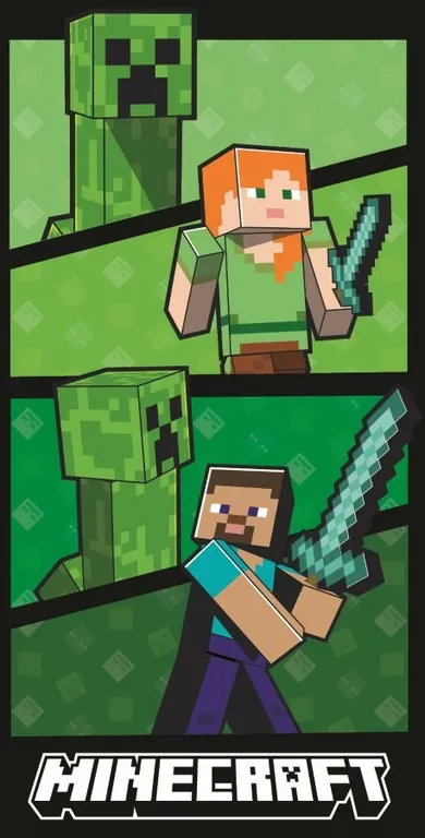 Minecraft, ręcznik plażowy, kąpielowy, 70-140 cm