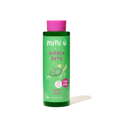 Mini U, naturalny bąbelkowy płyn do kąpieli dla dzieci i niemowląt, winogrono