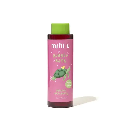 Mini U, naturalny bąbelkowy płyn do kąpieli dla dzieci i niemowląt, truskawka