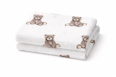 MiniAnia, otulacz, miś, 120-120 cm