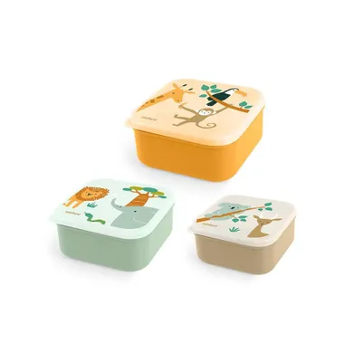 Miniland, lunchbox, Dżungla, 3 szt.