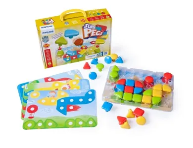 Miniland, Superpegs, tablica edukacyjna, puzzle, 32 elementy