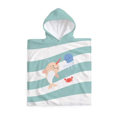 Miniland, Swim, bawełniane poncho, ocean, 65-65cm