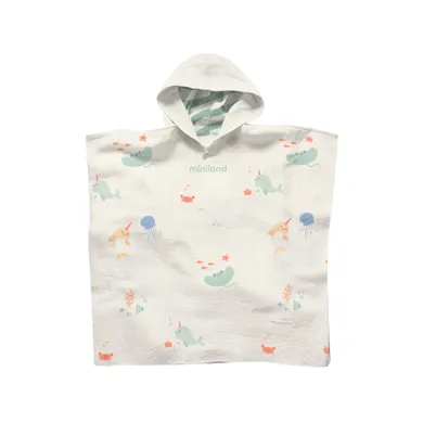 Miniland, Swim, muślinowe poncho, ocean, 65-65 cm