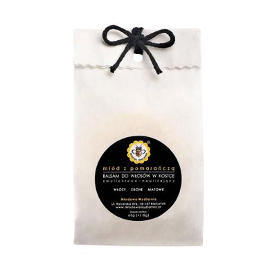 Miodowa Mydlarnia, balsam do włosów w kostce, refill, miód z pomarańczą, 65g