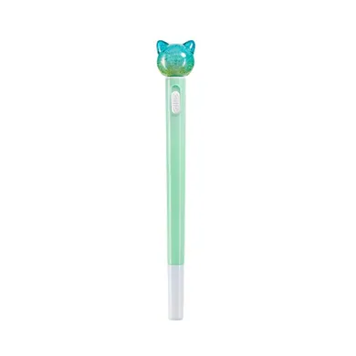 Miquelrius, długopis ze zwierzątkiem i światełkiem, zielony kot