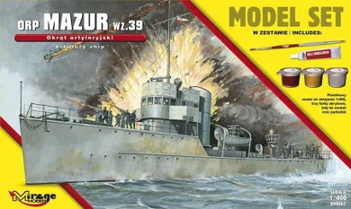 Mirage Hobby, okręt artyleryjski ORP MAZUR, model do sklejania