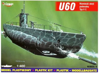 Mirage Hobby, okręt podwodny U60 U-BOOT, model do sklejania
