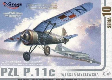 Mirage Hobby, samolot myśliwski PZL P.11C, model do sklejania